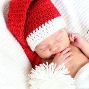 PDF Crochet Pattern Newborn & 3-6 month, Santa's Little Helper, Long tail pom pom Christmas elf hat