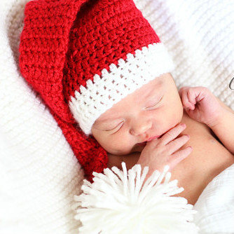 PDF Crochet Pattern Newborn & 3-6 Month, Santa&#39;s Little Helper, Long Tail Pom Pom Christmas on ...